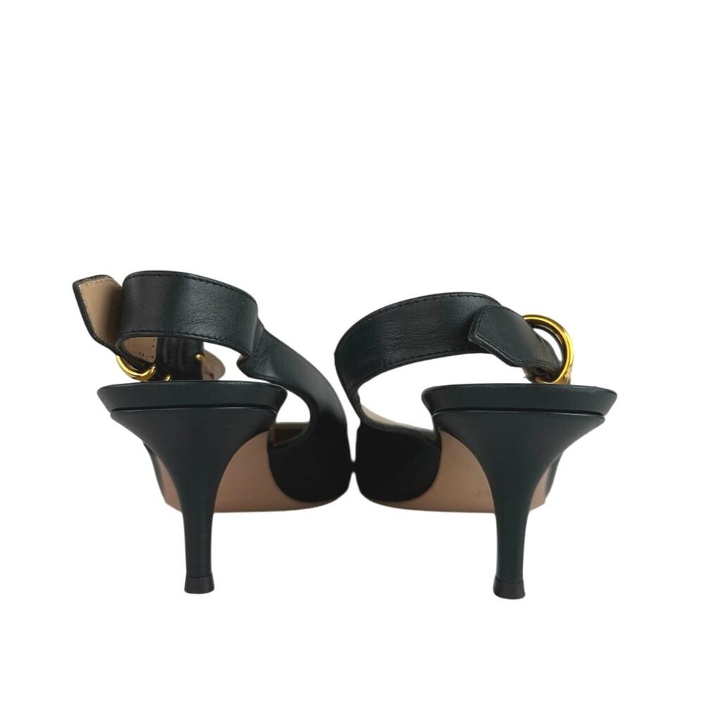 Gianvito Rossi Black Leather Pointed Toe Buckle Slingback Pumps Shoes 40 US 10 - Picture 3 of 8